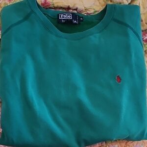 Polo by Ralph Lauren Green Crewneck Sweatshirt with Navy Label